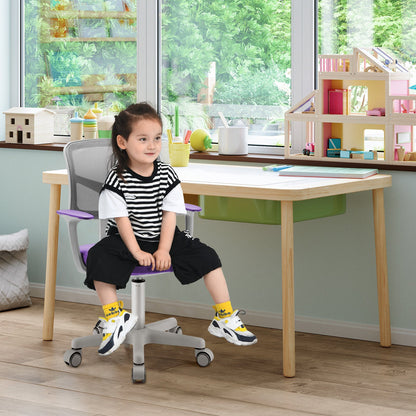 Adjustable Desk Chair with Auto Brake Casters for Kids, Purple at Gallery Canada