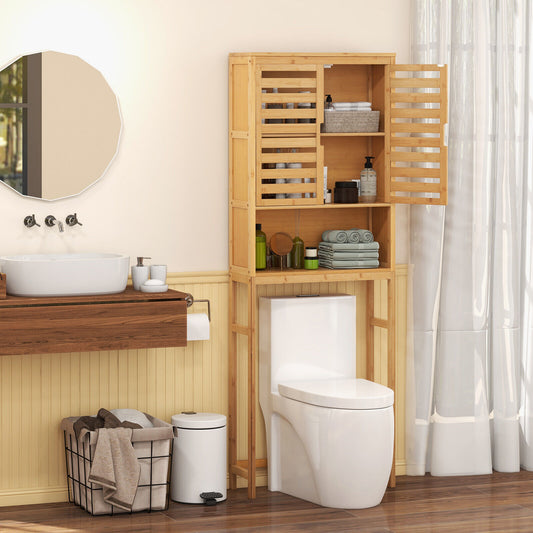 Bamboo Over Toilet Storage Cabinet, Adjustable Shelf, Natural Bathroom Etagere Natural at Gallery Canada