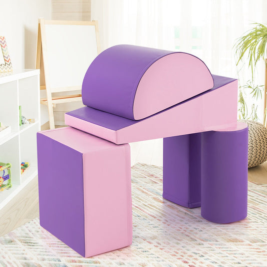 5-Piece Kids Climb And Crawl Activity Playset, Purple Climbers & Slides Purple at Gallery Canada