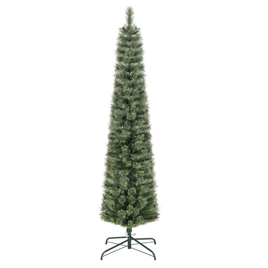 6/7 FeeT Pencil Xmas Tree with Warm White Incandescent Lights-6 ft, Green