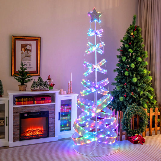 7 Feet Outdoor Spiral Christmas Tree, Xmas New Year Decoration, White Christmas Tree White at Gallery Canada