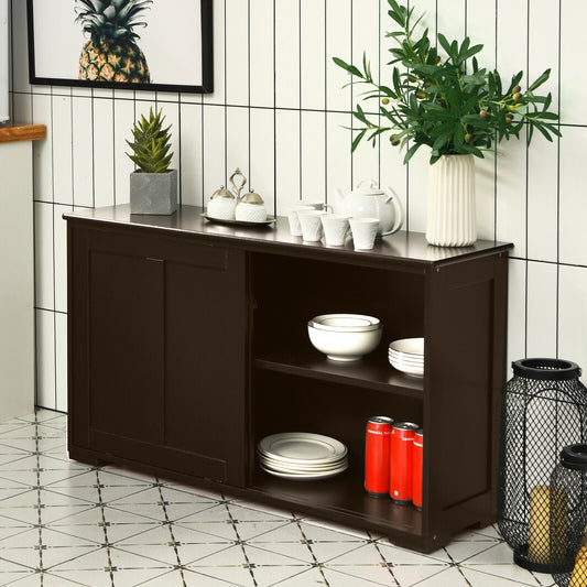 Kitchen Storage Cabinet with Wood Sliding Door, Brown Sideboards Cabinets & Buffets Brown at Gallery Canada