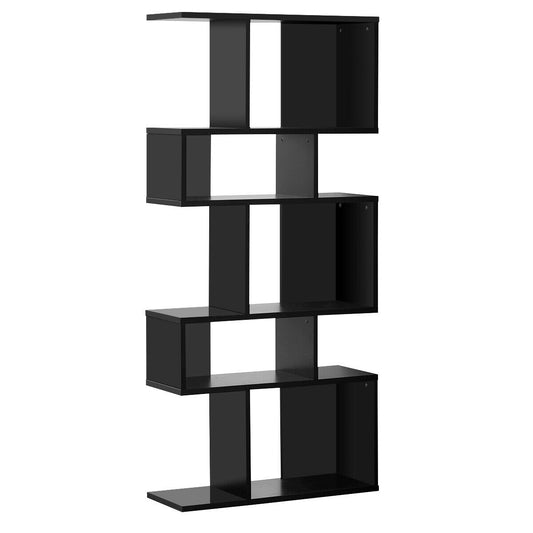 5 Cubes Ladder Shelf Corner Bookshelf Display Rack Bookcase, Black at Gallery Canada