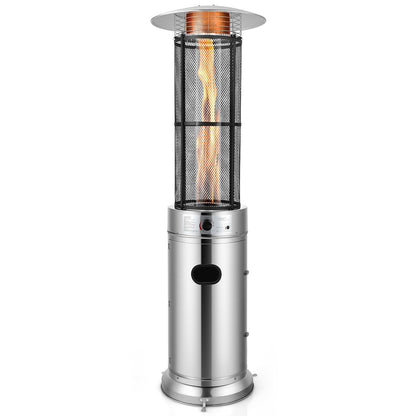34000 BTU Stainless Steel Round Glass Tube Patio Heaters, Silver at Gallery Canada