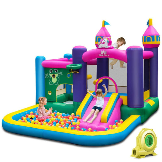 6-in-1 Kids Inflatable Unicorn-themed Bounce House with 735W Blower at Gallery Canada