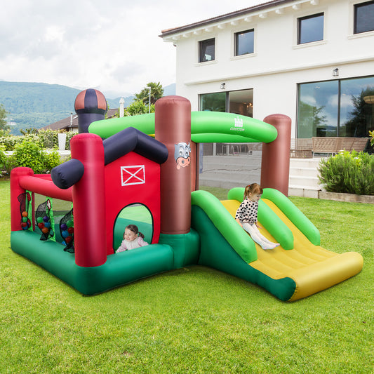 6-In-1 Inflatable Castle With Trampoline, 735W Blower Bounce House Options at Gallery Canada