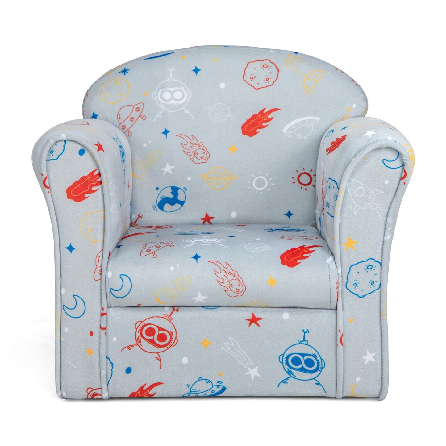 Toddler Upholstered Armchair with Solid Wooden Frame and High-density Sponge Filling, Gray at Gallery Canada