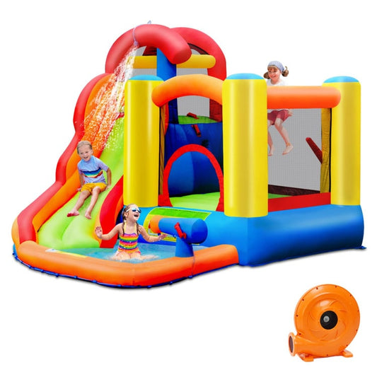 6-in-1 Water Park Bounce House for Outdoor Fun with Blower and Splash Pool at Gallery Canada