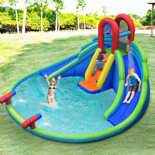 Inflatable Water Slide Bounce House With Mighty Splash Pool, Blue Bounce House Blue at Gallery Canada