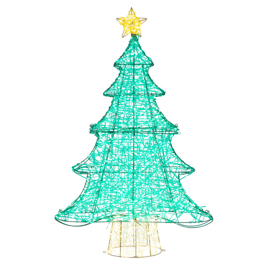 4 Feet Lighted Artificial Christmas Tree with 520 LED Lights and Top Star, Green