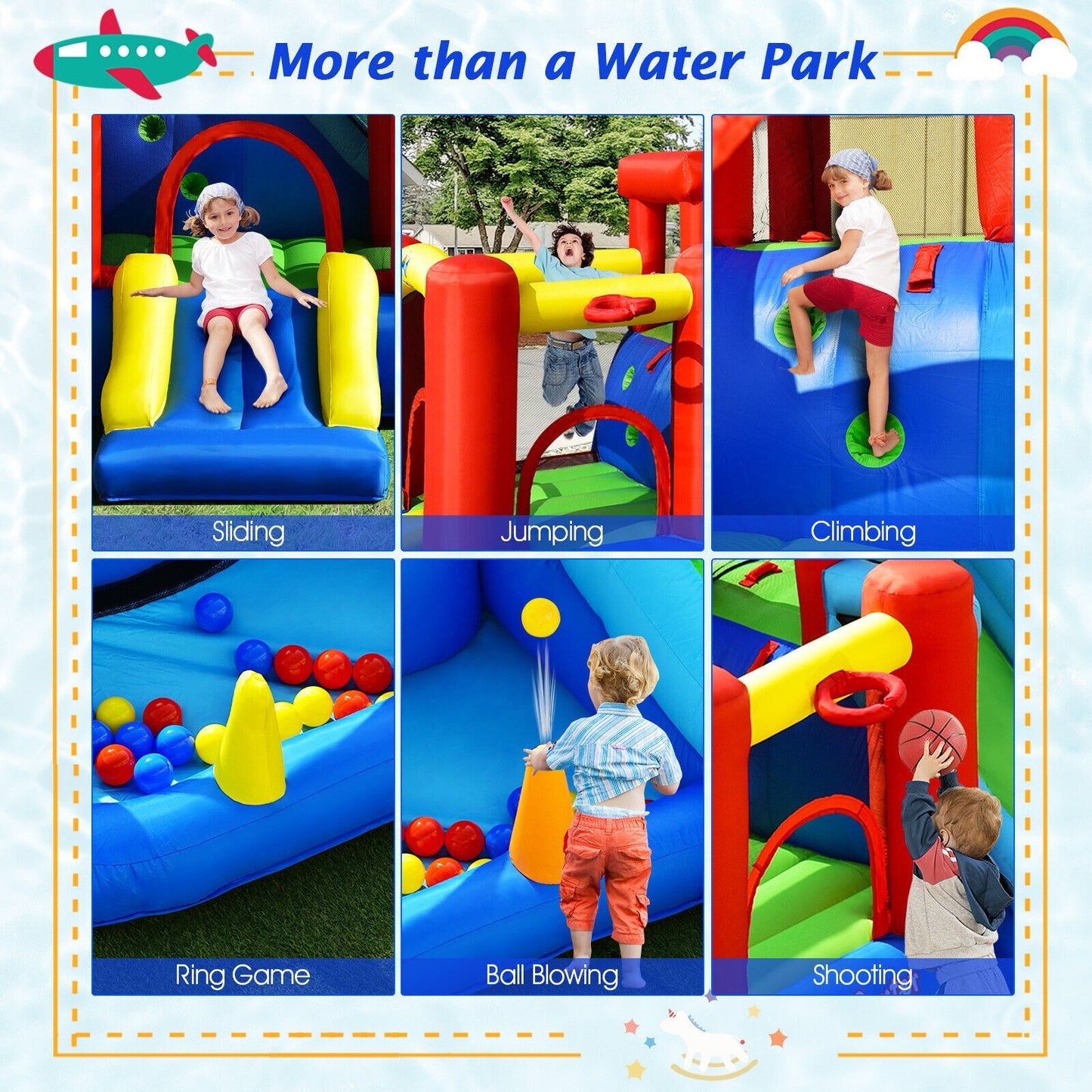 Inflatable Kids Water Slide Bounce House, 9-in-1, 860W Blower Bounce House at Gallery Canada