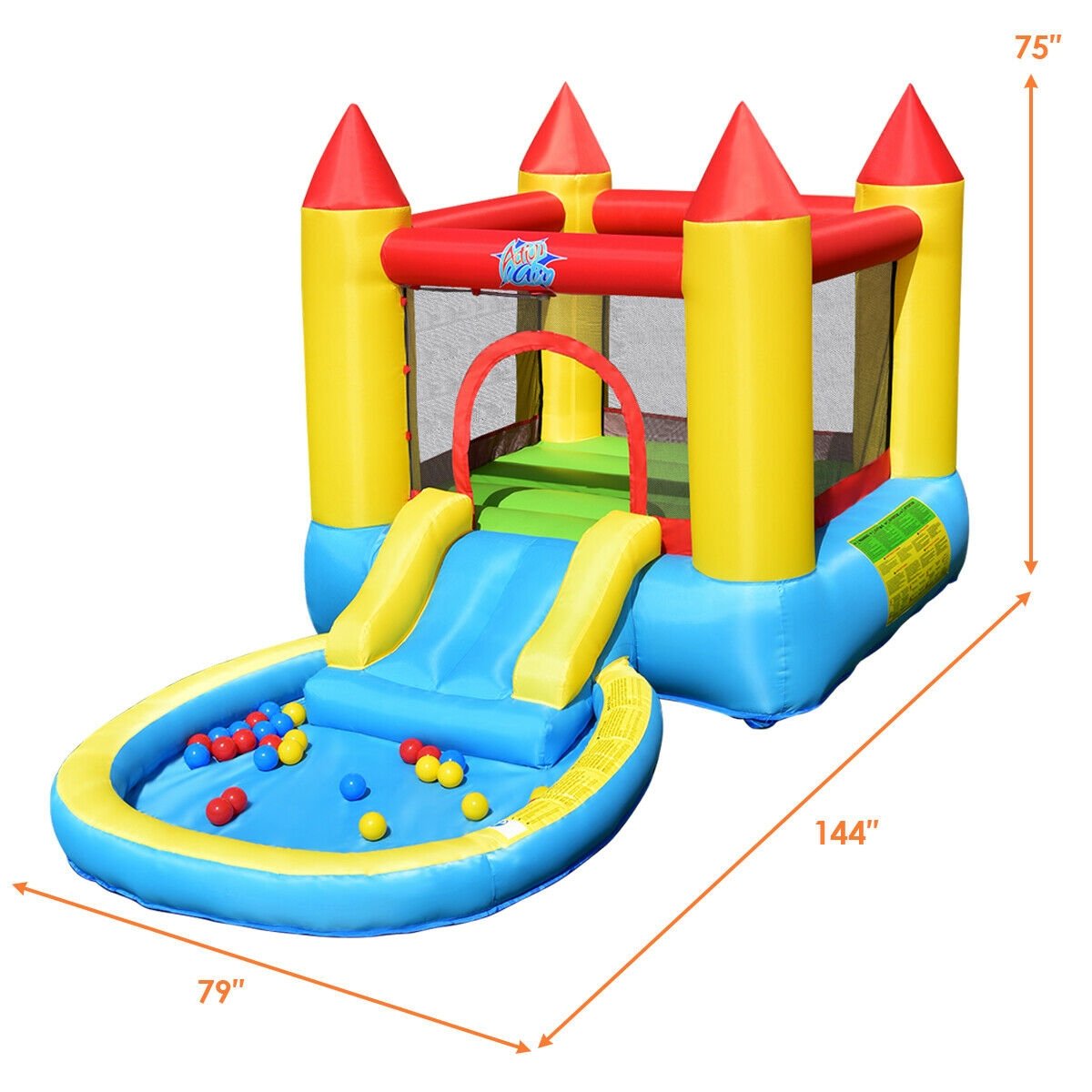 Inflatable Kids Slide Bounce House with 580w Blower at Gallery Canada