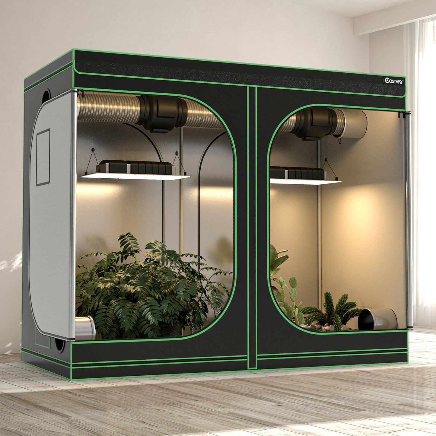 4 x 8 Grow Tent with Observation Window for Indoor Plant Growing, Black