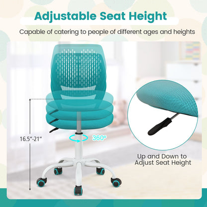 Ergonomic Children Study Chair with Adjustable Height, Turquoise