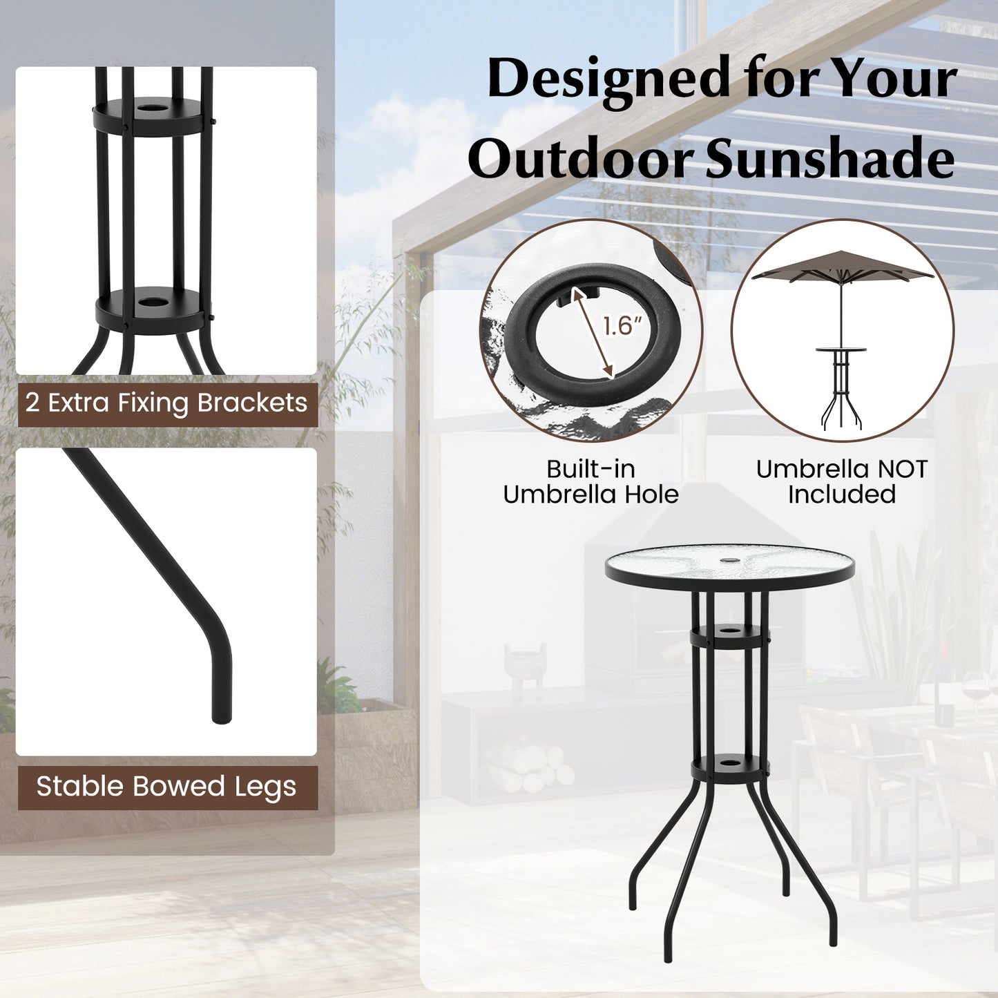 Outdoor Bistro Set, 3 Pieces, 2 Folding Chairs, Beige Patio Conversation Sets at Gallery Canada