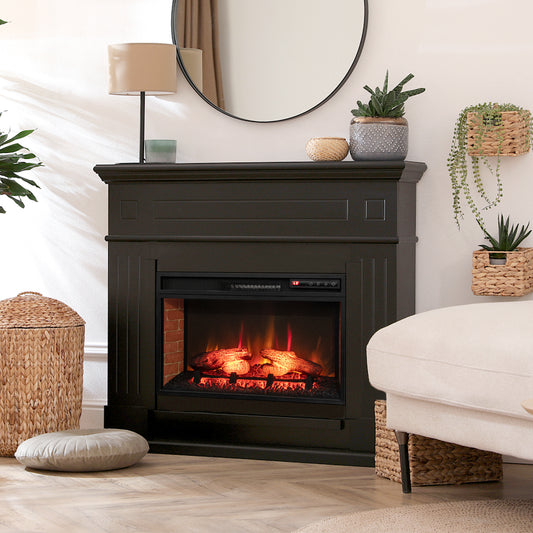 26 Inch Infrared Electric Fireplace Insert with Remote Control, Black Fireplaces Black at Gallery Canada