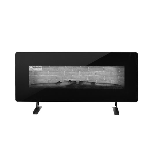 42 Inch Electric Wall Mounted Freestanding Fireplace with Remote Control, Black