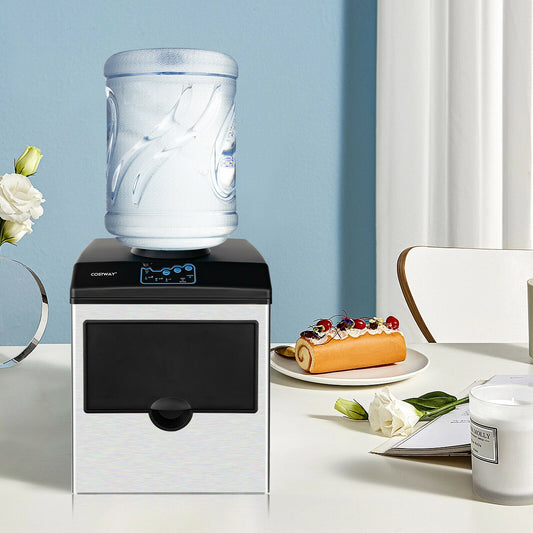Stainless Steel Countertop Ice Maker, Water Dispenser, Gray, Black Ice Makers Black & Gray at Gallery Canada