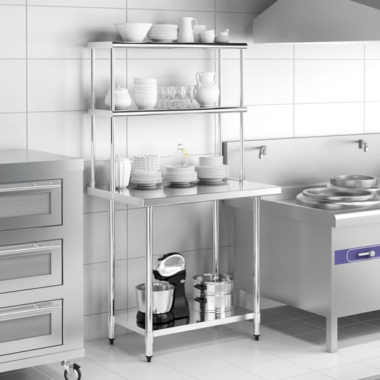Stainless Steel Overshelf with Adjustable Lower Shelf for Restaurant Kitchen, Silver Kitchen Tools Silver at Gallery Canada