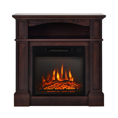 32 Inch 1400W Electric TV Stand Fireplace with Shelf, Natural at Gallery Canada