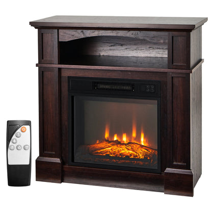 32 Inch 1400W Electric TV Stand Fireplace with Shelf, Natural at Gallery Canada
