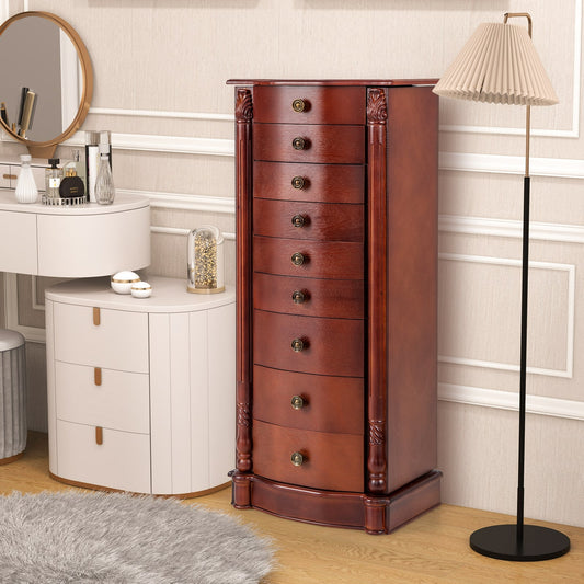 Large Wooden Jewelry Storage Box, Brown Jewelry Armoires Brown at Gallery Canada