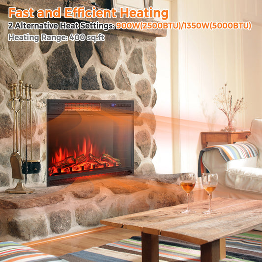 25 Inches Recessed Electric Heater, Black Fireplaces Black at Gallery Canada