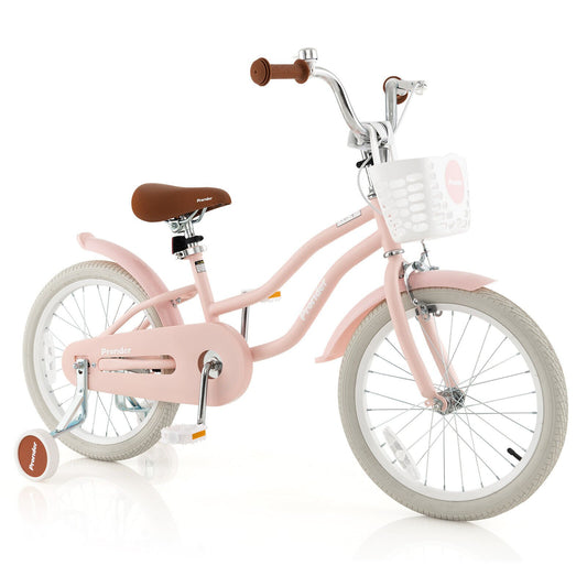 Children Bicycle with Front Handbrake and Rear Coaster Brake, Pink
