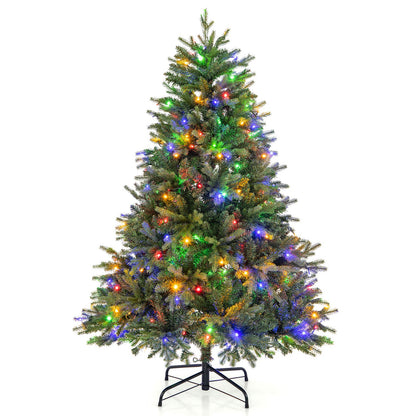 5/6/7 Feet Pre-lit Artificial Christmas Tree with Branch Tips and LED Lights-5 ft, Green