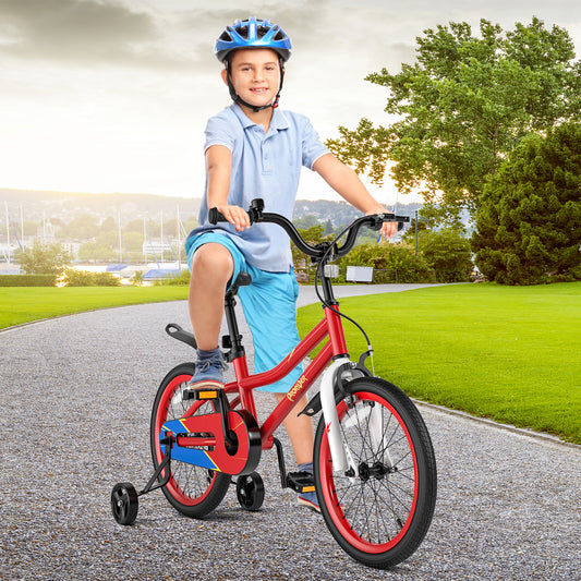 18 Feet Kids Bike With Removable Training Wheels, Red Kids Bike Red at Gallery Canada