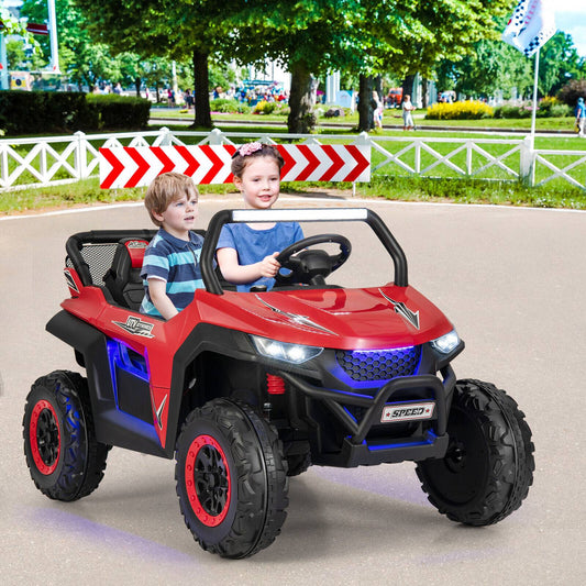 12V 2-Seater Kids Ride On UTV, Slow Start, Music, Red Powered Ride On Toys Red at Gallery Canada
