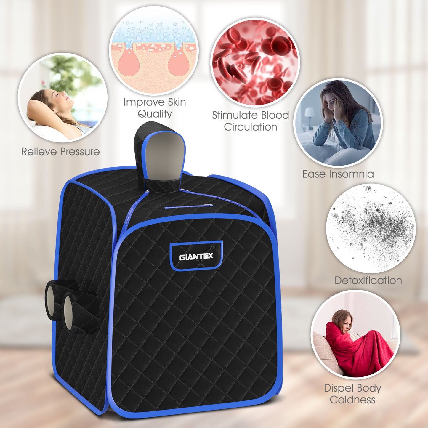 800W 2 Person Portable Steam Sauna Tent SPA with Hat Side Holes 3L Steamer, Black Spa & Salon at Gallery Canada