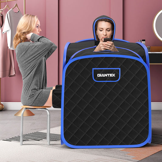 2 Person Portable Steam Sauna Tent, 800W 3L Steamer, Black