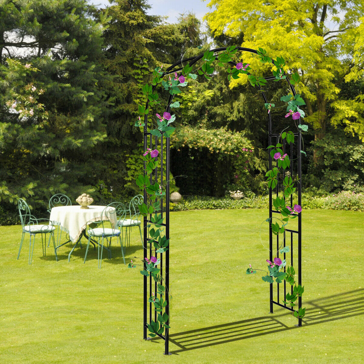 7.2 Feet Climbing Plants Arch, Black