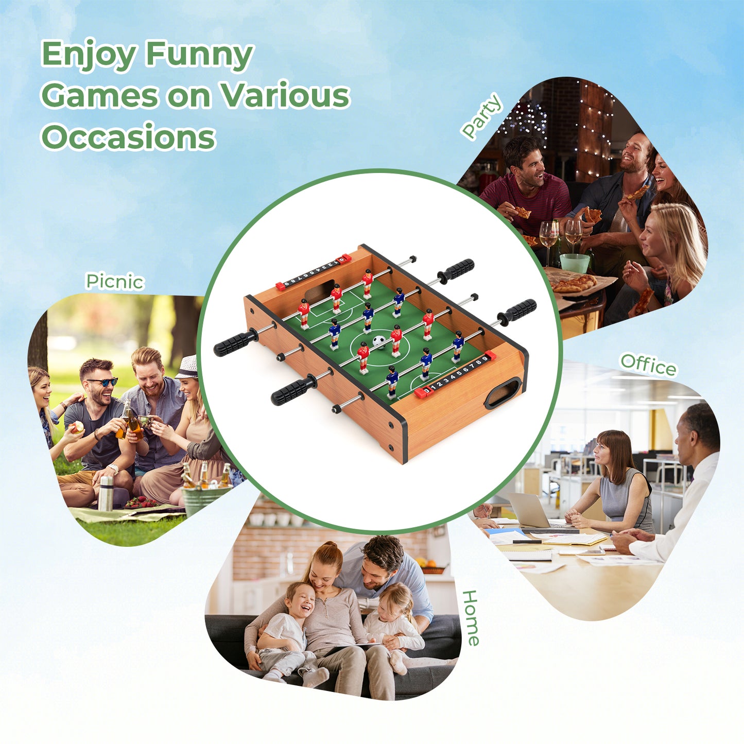 20 Inch Indoor Competition Soccer Table, Brown