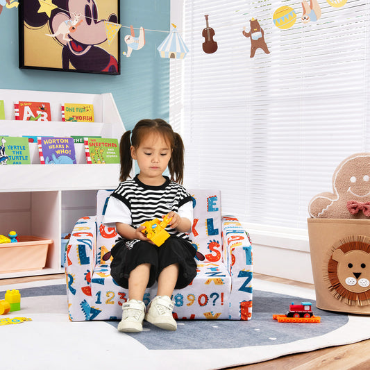 2-in-1 Convertible Kids Sofa with Velvet Fabric, Multicolor Kids Chairs & Seating Multicolor at Gallery Canada