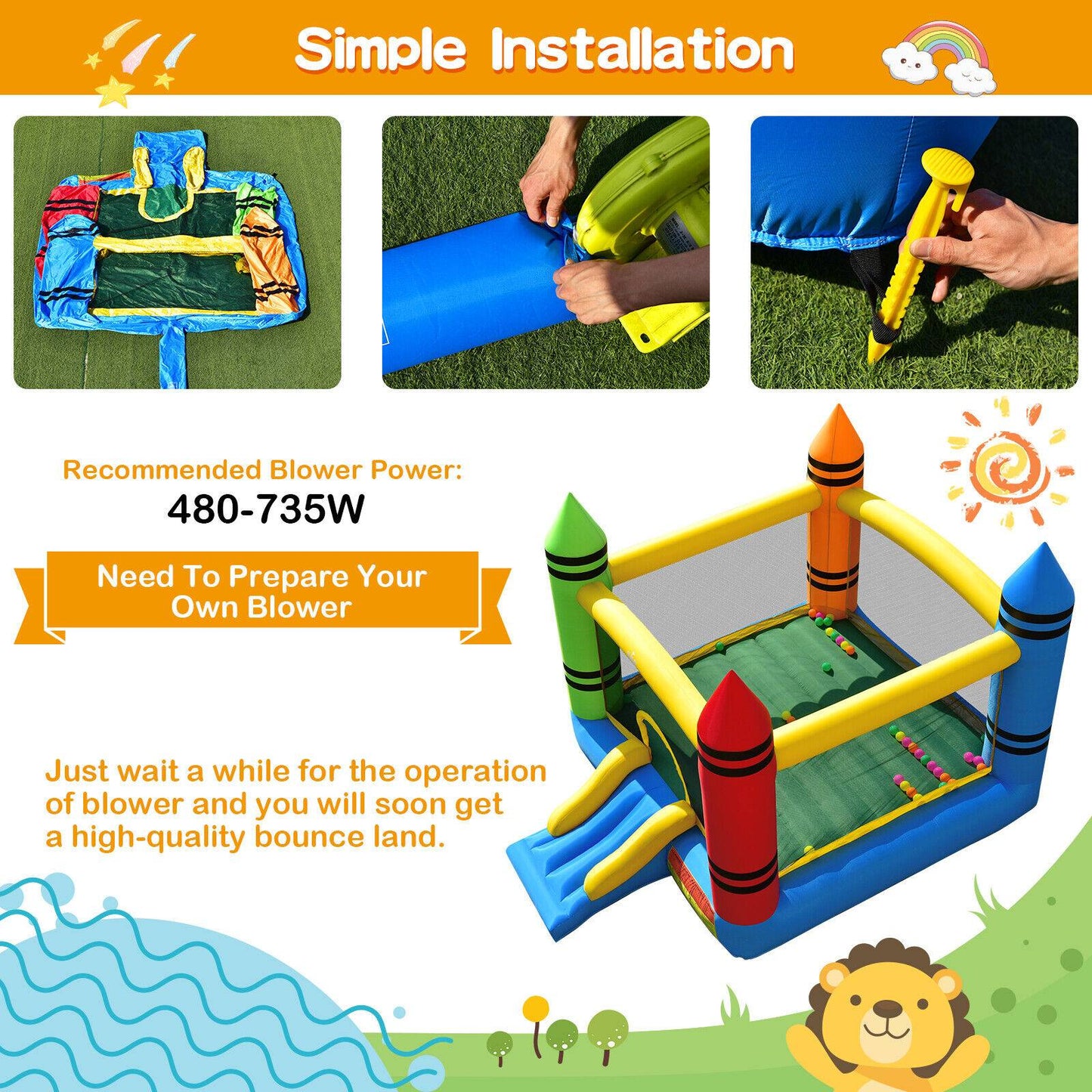 Kids Inflatable Bounce House With Slide, Ocean Balls Not Included Bounce House at Gallery Canada
