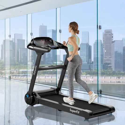 2.25HP Folding Treadmill, Running Machine, Black Treadmills Black at Gallery Canada