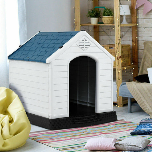 Plastic Waterproof Ventilate Pet Puppy House, Blue Dog Kennels Blue, 33.5" x 30.5" at Gallery Canada