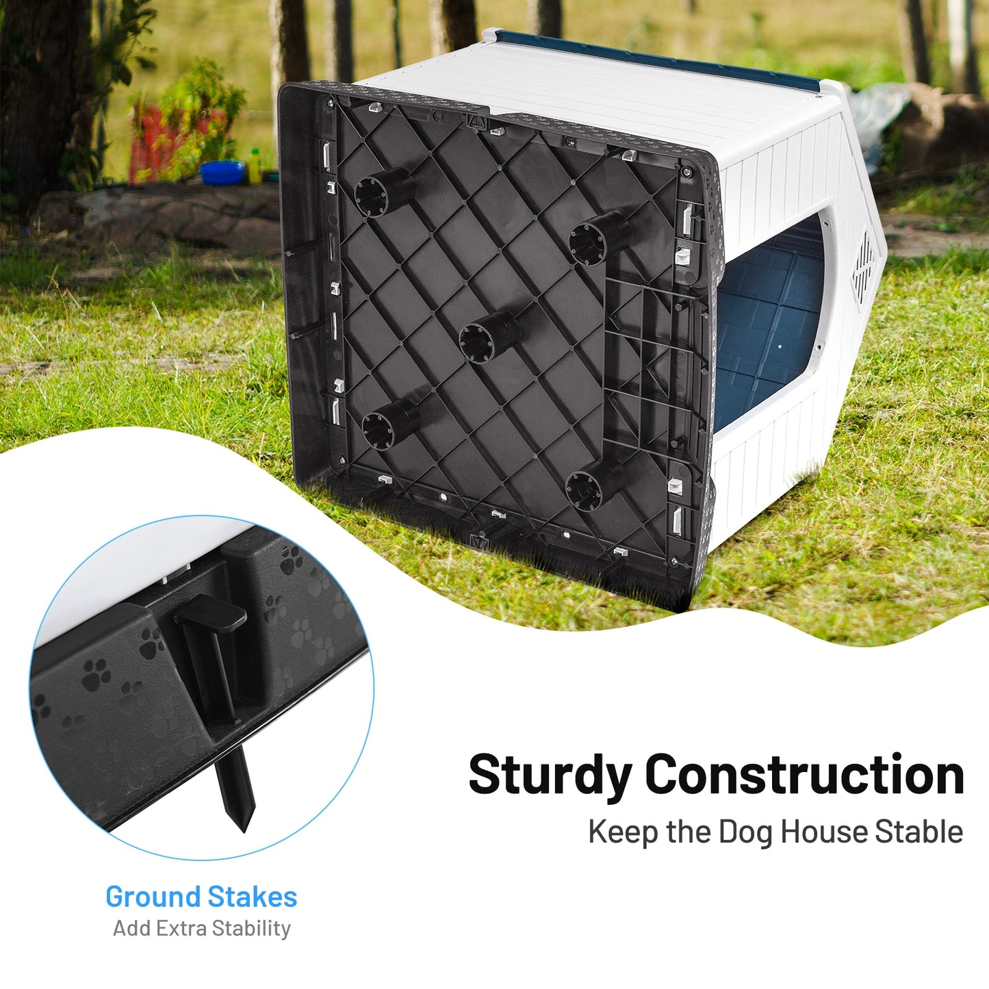 Plastic Waterproof Ventilate Pet Puppy House, Blue Dog Kennels at Gallery Canada