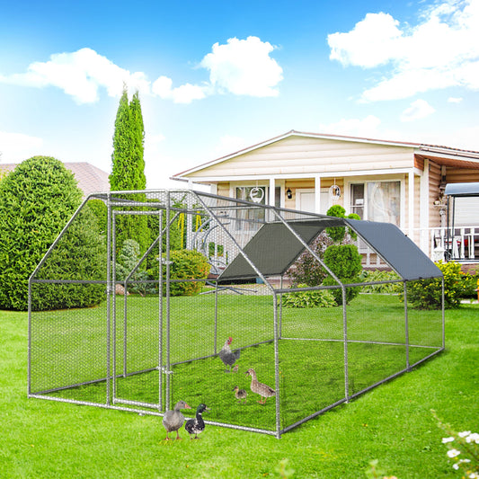 9.5 x 19 Feet Large Walk In Chicken Coop, Silver Chicken Coops Silver at Gallery Canada