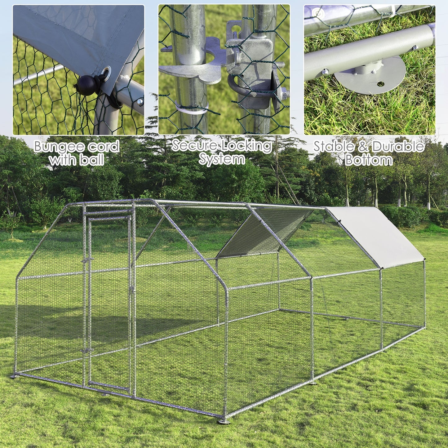9.5 x 19 Feet Large Walk In Chicken Coop, Silver Chicken Coops at Gallery Canada