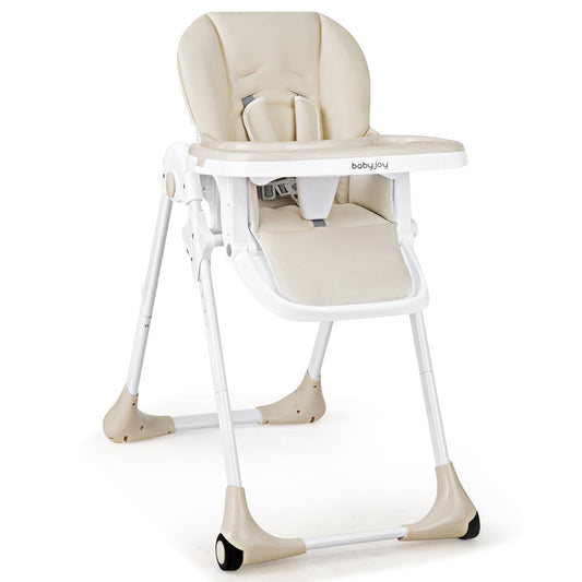 Baby Convertible High Chair with Wheels, Beige