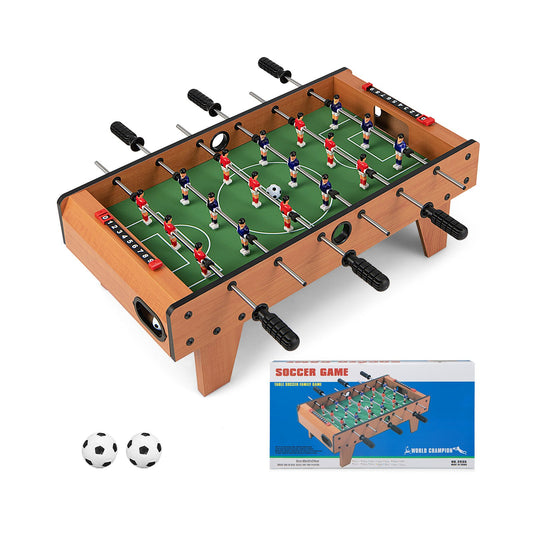 27 Inch Indoor Competition Game Foosball Table with Legs, Brown