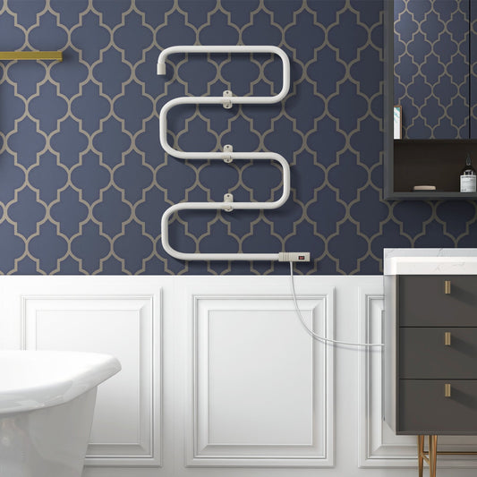 100W Electric Towel Warmer Drying Rack, White Towel Racks White at Gallery Canada