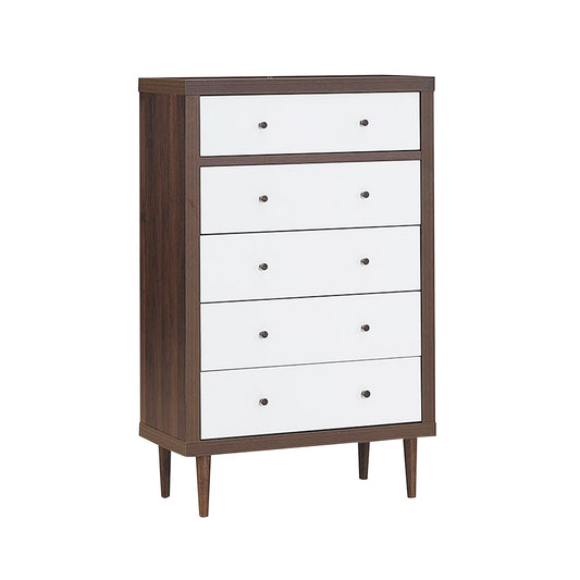 Antique-Style Free-Standing Dresser with 5 Drawers, White