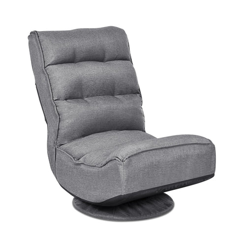 5-Position Folding Floor Gaming Chair, Gray