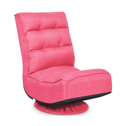 5-Position Folding Floor Gaming Chair with Tufted Back Support, Pink at Gallery Canada
