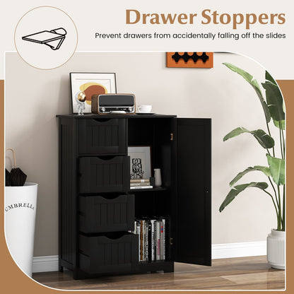 Standing Indoor Wooden Cabinet with 4 Drawers, Black at Gallery Canada
