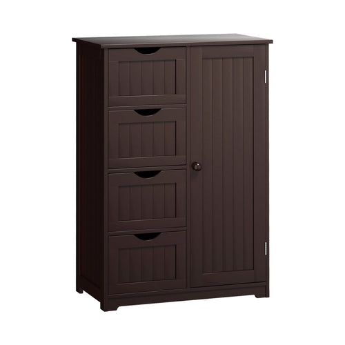 Standing Indoor Wooden Cabinet with 4 Drawers, Brown